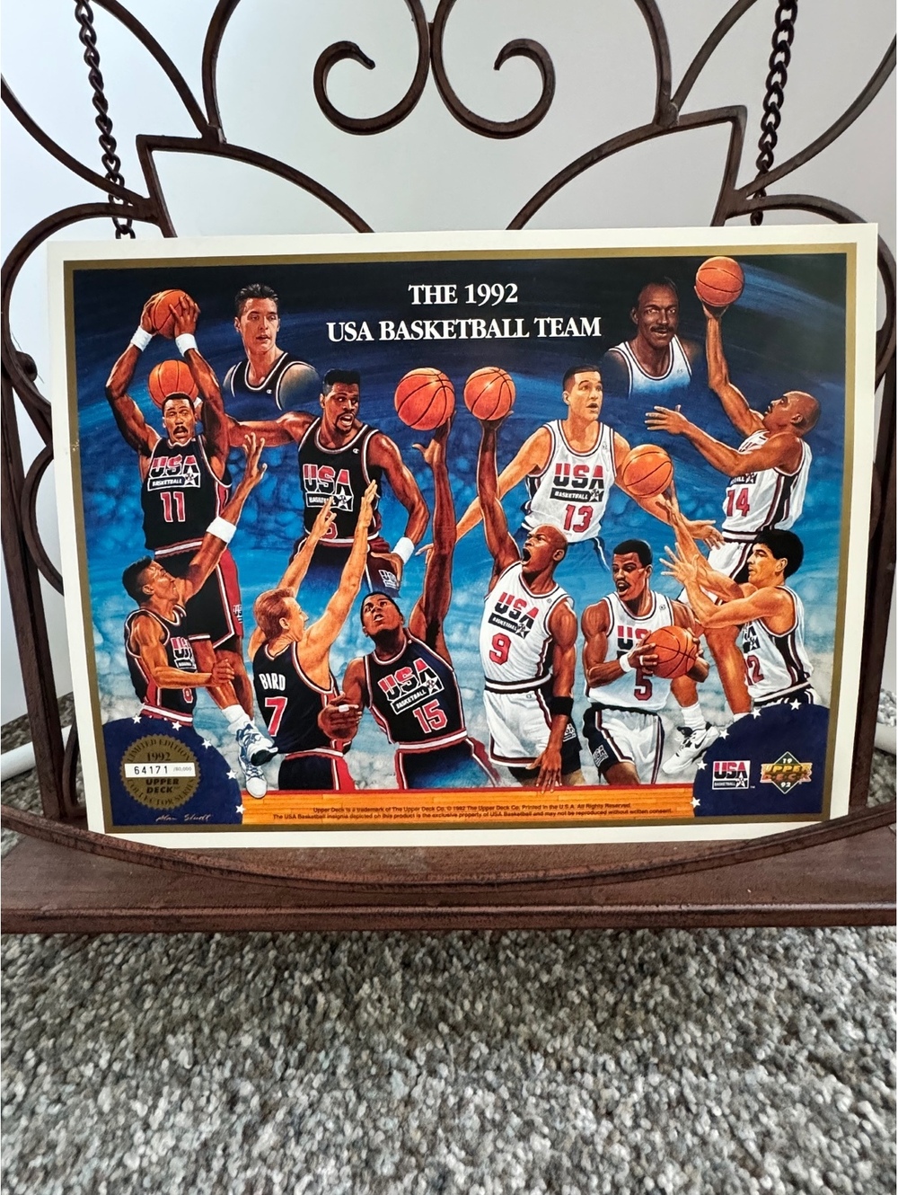 Limited Edition 1992 USA Basketball Team Collector's Print by Upper Deck 8x10